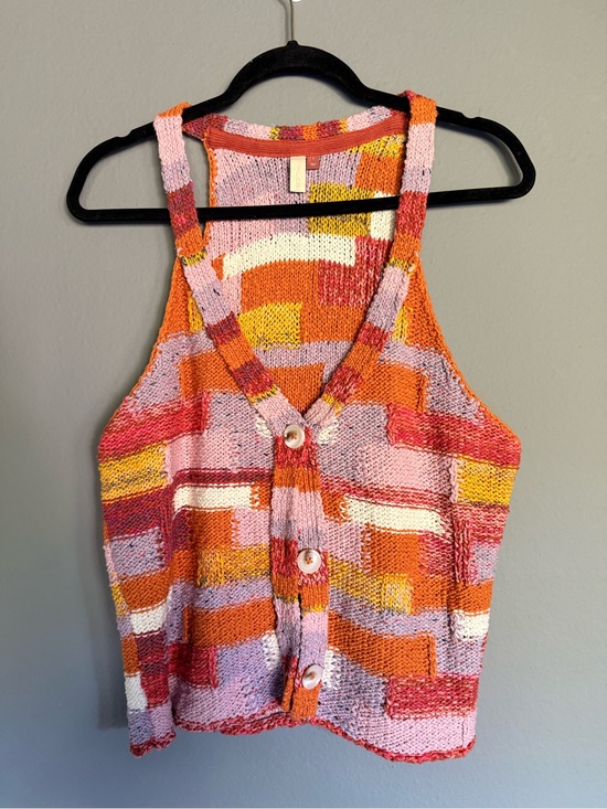 Pilcro Tops - Anthropologie Pilcro patchwork Multicolor Knit Sweater size large 🌻🌷🌻